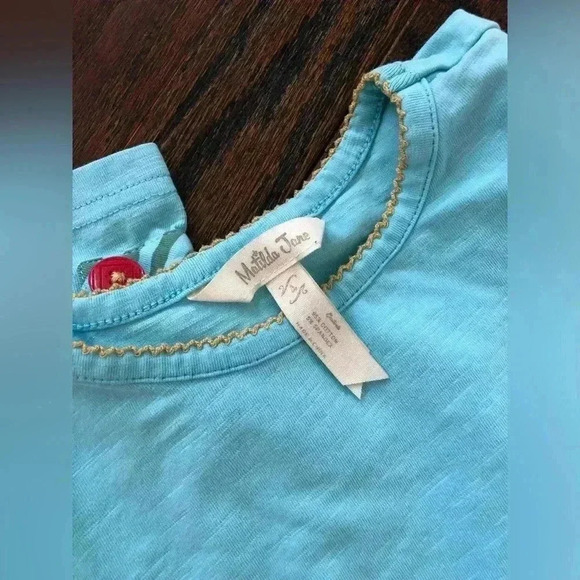 Bundle x3: Matilda Jane Girls 4 Blue Top, Green Flare Pants, Pink Floral Shorts - Picture 9 of 11